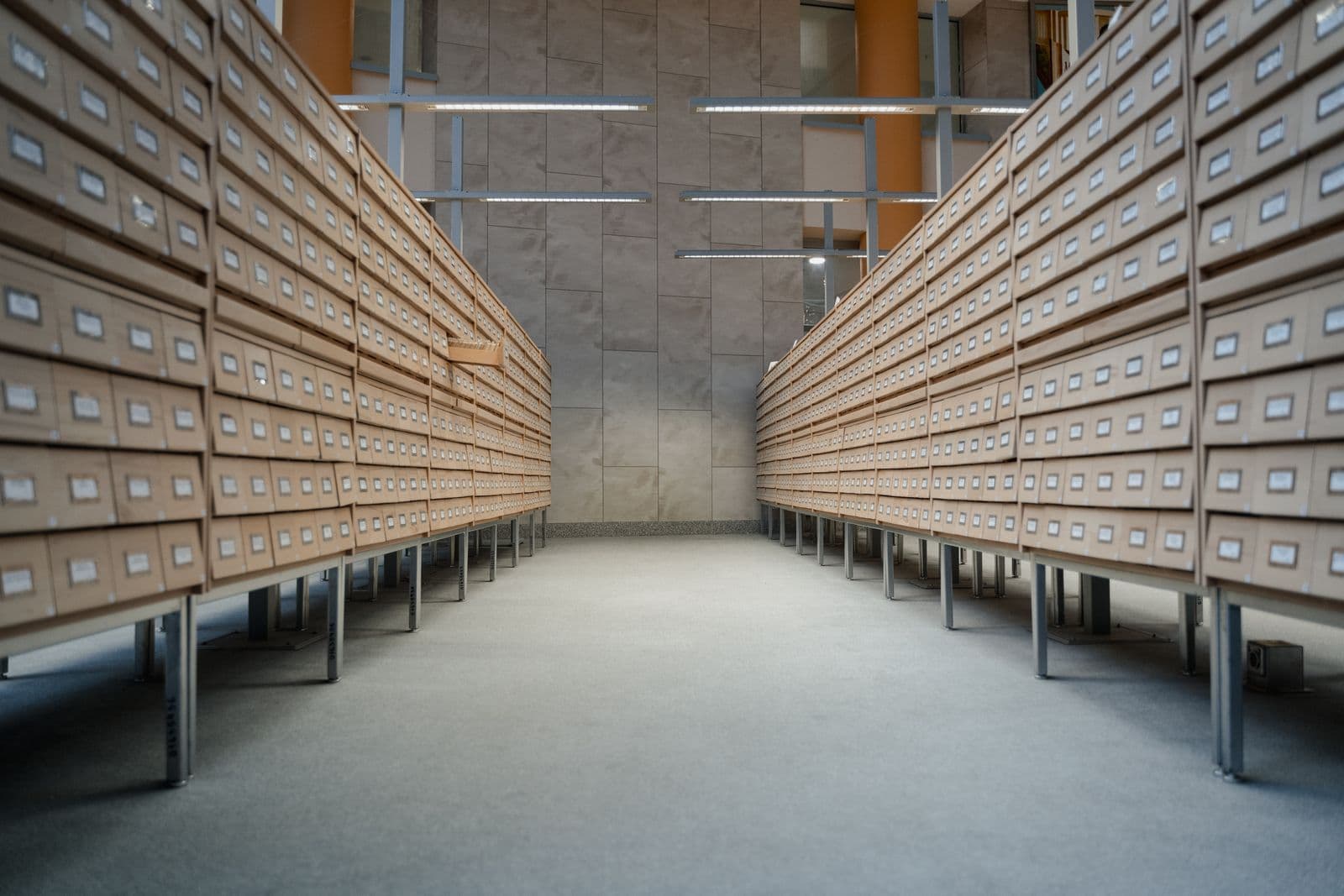 Searchable digital records archive on a tablet in a public-sector office